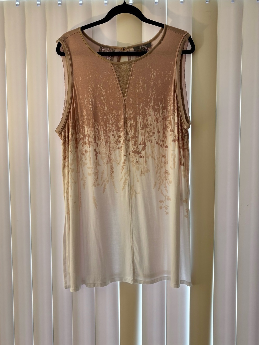 Lisa Rinna Collection Women’s Sleeveless Tunic Neutral-Colored Ombré Design L